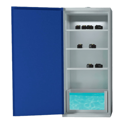 Quarantine open 1 door battery blue
